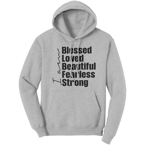 Graphic Hoodie Sweatshirt, i Am Blessed Hooded Shirt