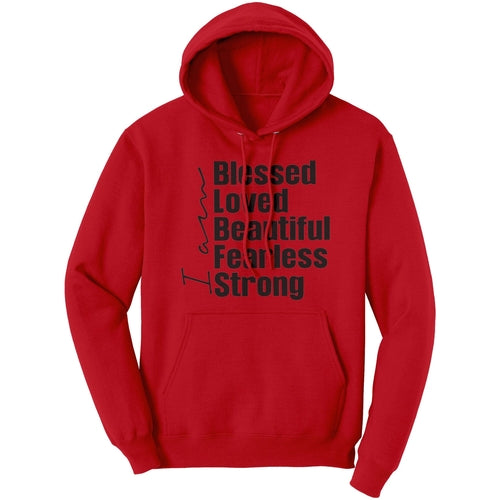 Graphic Hoodie Sweatshirt, i Am Blessed Hooded Shirt