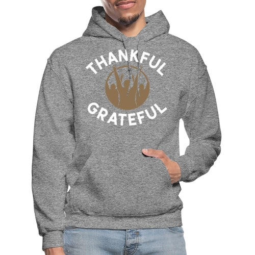 Mens Hoodie - Pullover Hooded Sweatshirt -graphic/thankful Grateful