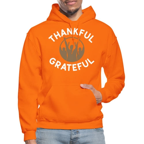 Mens Hoodie - Pullover Hooded Sweatshirt -graphic/thankful Grateful