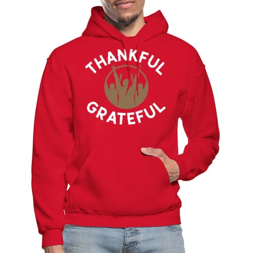 Mens Hoodie - Pullover Hooded Sweatshirt -graphic/thankful Grateful