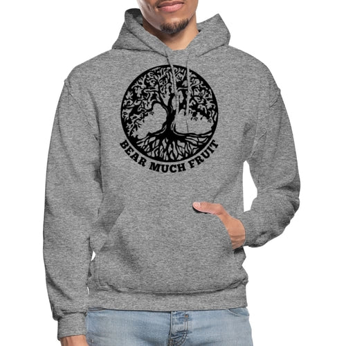 Mens Hoodie - Pullover Sweatshirt - Black Graphic/bear Much Fruit