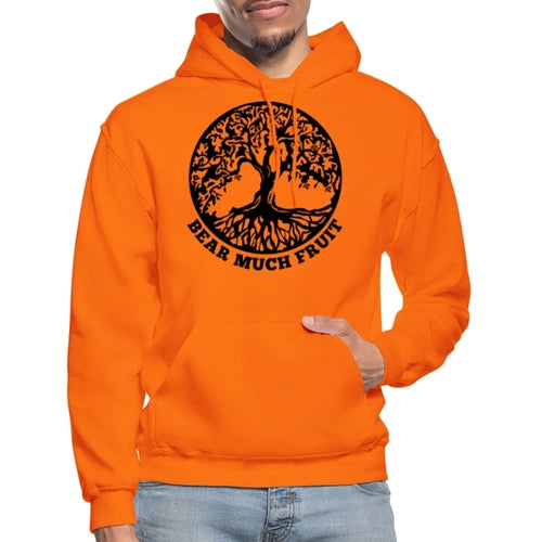 Mens Hoodie - Pullover Sweatshirt - Black Graphic/bear Much Fruit