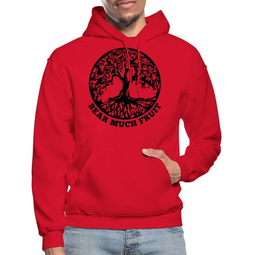 Mens Hoodie - Pullover Sweatshirt - Black Graphic/bear Much Fruit