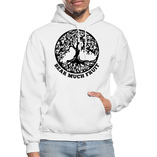 Mens Hoodie - Pullover Sweatshirt - Black Graphic/bear Much Fruit