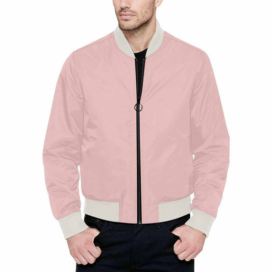 Mens Jacket, Rose Quartz Red Bomber Jacket