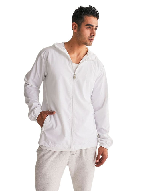 Mens Windbreaker Jacket With Hood, White