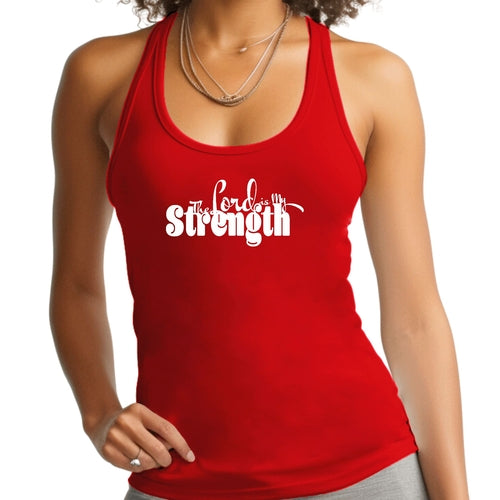 Womens Fitness Tank Top Graphic T-shirt The Lord Is My Strength Print