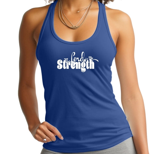 Womens Fitness Tank Top Graphic T-shirt The Lord Is My Strength Print