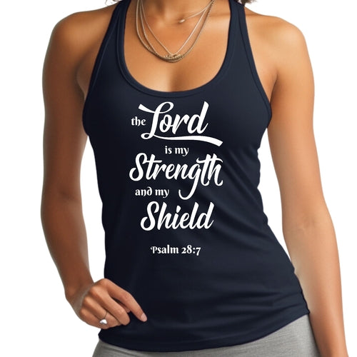 Womens Fitness Tank Top Graphic T-shirt The Lord Is My Strength