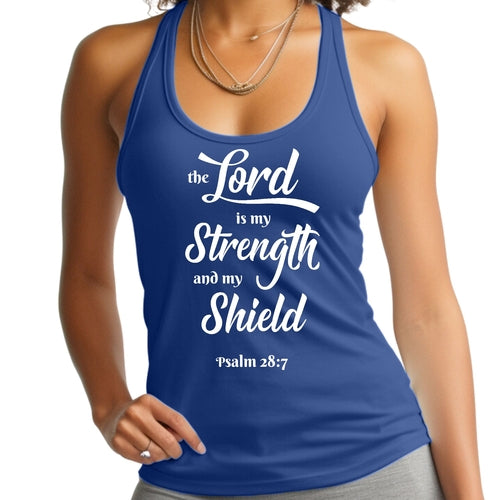 Womens Fitness Tank Top Graphic T-shirt The Lord Is My Strength