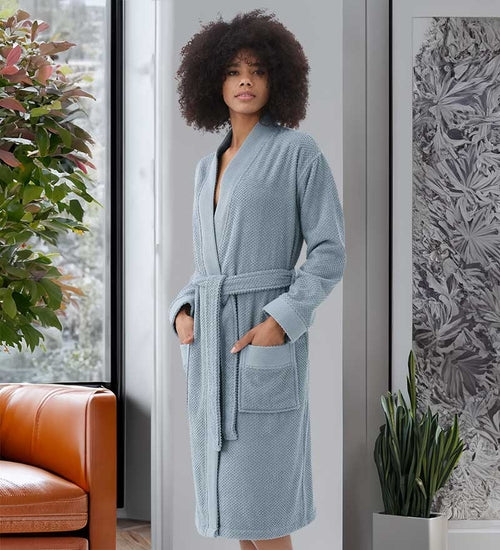 Women's Turkish Cotton Terry Kimono Robe - Luxurious Terry Cloth